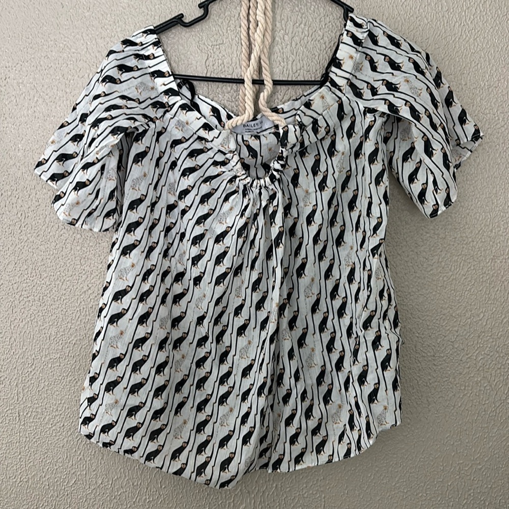 Bailey/44 Anthropologie Juniper Monkey Print Rope Tie Halter Top XSmall